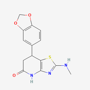 7-(2H-1,3-Benzodioxol-5-yl)-2-(methylamino)-4H,6H,7H-[1,3]thiazolo[4,5-b]pyridin-5-one