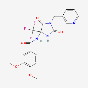 N-[2,5-dioxo-1-(pyridin-3-ylmethyl)-4-(trifluoromethyl)imidazolidin-4-yl]-3,4-dimethoxybenzamide