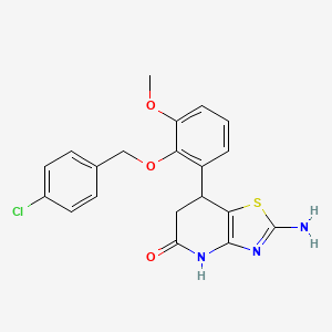 molecular formula C20H18ClN3O3S B15000805 2-amino-7-{2-[(4-chlorobenzyl)oxy]-3-methoxyphenyl}-6,7-dihydro[1,3]thiazolo[4,5-b]pyridin-5(4H)-one 