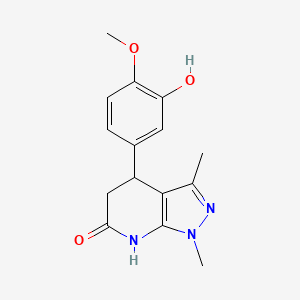 4-(3-Hydroxy-4-methoxyphenyl)-1,3-dimethyl-4H,5H,7H-pyrazolo[3,4-b]pyridin-6-one