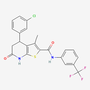 4-(3-chlorophenyl)-3-methyl-6-oxo-N-[3-(trifluoromethyl)phenyl]-4,5,6,7-tetrahydrothieno[2,3-b]pyridine-2-carboxamide