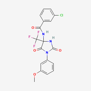 molecular formula C18H13ClF3N3O4 B15000813 3-chloro-N-[1-(3-methoxyphenyl)-2,5-dioxo-4-(trifluoromethyl)imidazolidin-4-yl]benzamide 