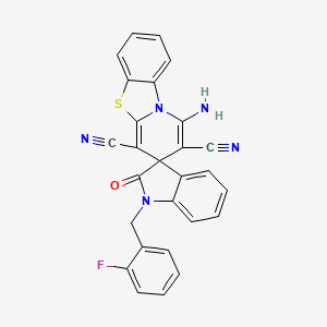 1'-Amino-1-(2-fluorobenzyl)-2-oxo-1,2-dihydrospiro[indole-3,3'-pyrido[2,1-b][1,3]benzothiazole]-2',4'-dicarbonitrile