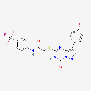 molecular formula C20H13F4N5O2S B15000827 2-{[8-(4-fluorophenyl)-4-oxo-3,4-dihydropyrazolo[1,5-a][1,3,5]triazin-2-yl]sulfanyl}-N-[4-(trifluoromethyl)phenyl]acetamide 