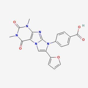 molecular formula C20H15N5O5 B15000834 4-[7-(2-furyl)-1,3-dimethyl-2,4-dioxo-1,2,3,4-tetrahydro-8H-imidazo[2,1-f]purin-8-yl]benzoic acid 