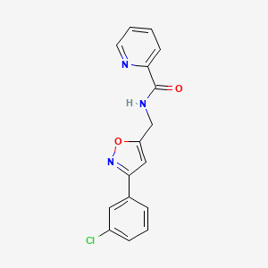 N-{[3-(3-chlorophenyl)-1,2-oxazol-5-yl]methyl}pyridine-2-carboxamide