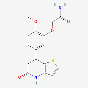 2-[2-Methoxy-5-(5-oxo-4,5,6,7-tetrahydrothieno[3,2-b]pyridin-7-yl)phenoxy]acetamide