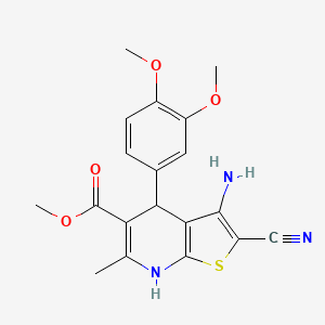 molecular formula C19H19N3O4S B15000875 Methyl 3-amino-2-cyano-4-(3,4-dimethoxyphenyl)-6-methyl-4,7-dihydrothieno[2,3-b]pyridine-5-carboxylate 