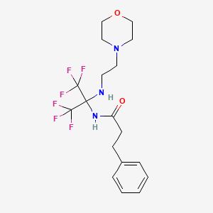 molecular formula C18H23F6N3O2 B15000881 N-(1,1,1,3,3,3-hexafluoro-2-{[2-(morpholin-4-yl)ethyl]amino}propan-2-yl)-3-phenylpropanamide 