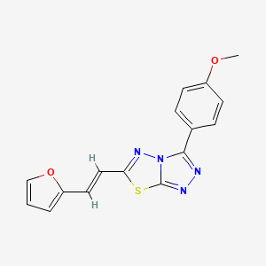 molecular formula C16H12N4O2S B15000887 6-[(E)-2-(furan-2-yl)ethenyl]-3-(4-methoxyphenyl)[1,2,4]triazolo[3,4-b][1,3,4]thiadiazole 