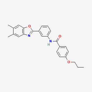 N-[3-(5,6-dimethyl-1,3-benzoxazol-2-yl)phenyl]-4-propoxybenzamide