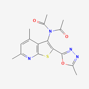 N-acetyl-N-[4,6-dimethyl-2-(5-methyl-1,3,4-oxadiazol-2-yl)thieno[2,3-b]pyridin-3-yl]acetamide