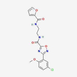 molecular formula C17H15ClN4O5 B15000952 3-(5-chloro-2-methoxyphenyl)-N-{2-[(furan-2-ylcarbonyl)amino]ethyl}-1,2,4-oxadiazole-5-carboxamide 