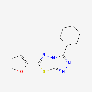 molecular formula C13H14N4OS B15000959 3-Cyclohexyl-6-(2-furyl)[1,2,4]triazolo[3,4-b][1,3,4]thiadiazole 