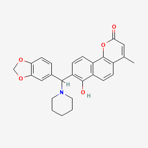 8-[1,3-benzodioxol-5-yl(piperidin-1-yl)methyl]-7-hydroxy-4-methyl-2H-benzo[h]chromen-2-one