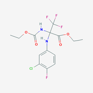 ethyl 2-[(3-chloro-4-fluorophenyl)amino]-N-(ethoxycarbonyl)-3,3,3-trifluoroalaninate