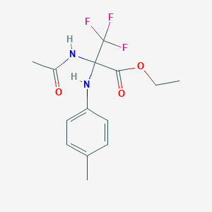 molecular formula C14H17F3N2O3 B15000990 Ethyl 2-acetamido-3,3,3-trifluoro-2-(p-toluidino)propionate CAS No. 328918-09-8