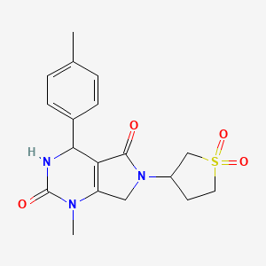 molecular formula C18H21N3O4S B15000999 6-(1,1-dioxidotetrahydrothiophen-3-yl)-1-methyl-4-(4-methylphenyl)-3,4,6,7-tetrahydro-1H-pyrrolo[3,4-d]pyrimidine-2,5-dione 