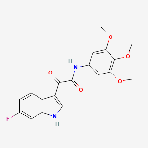 molecular formula C19H17FN2O5 B15001010 2-(6-fluoro-1H-indol-3-yl)-2-oxo-N-(3,4,5-trimethoxyphenyl)acetamide 