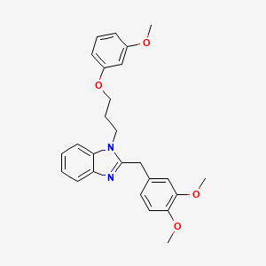 molecular formula C26H28N2O4 B15001026 2-(3,4-dimethoxybenzyl)-1-[3-(3-methoxyphenoxy)propyl]-1H-benzimidazole 