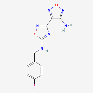 1,2,4-Oxadiazol-5-amine, 3-(4-amino-1,2,5-oxadiazol-3-yl)-N-[(4-fluorophenyl)methyl]-