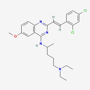 1,4-Pentanediamine, N(sup 4)-(2-(2-(2,4-dichlorophenyl)ethenyl)-6-methoxy-4-quinazolinyl)-N(sup 1),N(sup 1)-diethyl-