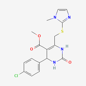 molecular formula C17H17ClN4O3S B15001044 methyl 4-(4-chlorophenyl)-6-{[(1-methyl-1H-imidazol-2-yl)sulfanyl]methyl}-2-oxo-1,2,3,4-tetrahydropyrimidine-5-carboxylate 