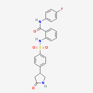 N-(4-fluorophenyl)-2-({[4-(5-oxopyrrolidin-3-yl)phenyl]sulfonyl}amino)benzamide