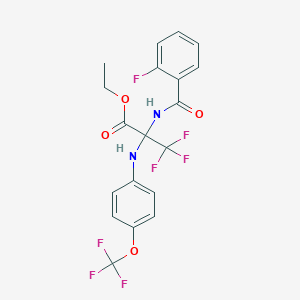 ethyl 3,3,3-trifluoro-N-[(2-fluorophenyl)carbonyl]-2-{[4-(trifluoromethoxy)phenyl]amino}alaninate