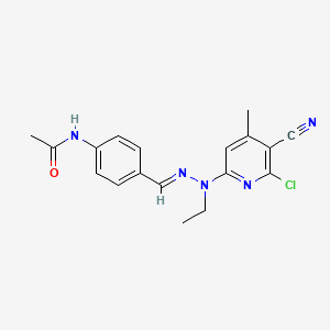 N-(4-{(E)-[2-(6-chloro-5-cyano-4-methylpyridin-2-yl)-2-ethylhydrazinylidene]methyl}phenyl)acetamide