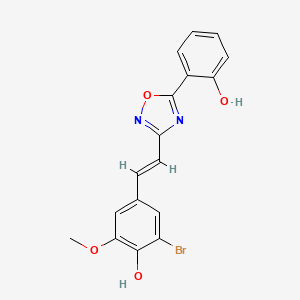 2-bromo-4-{(E)-2-[5-(2-hydroxyphenyl)-1,2,4-oxadiazol-3-yl]ethenyl}-6-methoxyphenol