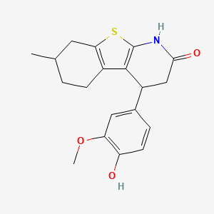 4-(4-hydroxy-3-methoxyphenyl)-7-methyl-3,4,5,6,7,8-hexahydro[1]benzothieno[2,3-b]pyridin-2(1H)-one