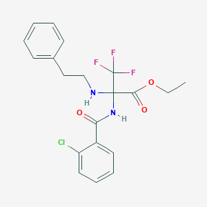 ethyl N-[(2-chlorophenyl)carbonyl]-3,3,3-trifluoro-2-[(2-phenylethyl)amino]alaninate