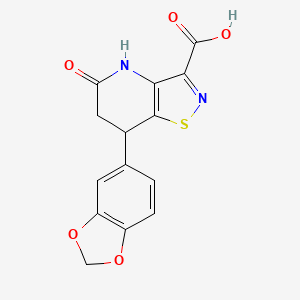 7-(1,3-Benzodioxol-5-yl)-5-oxo-4,5,6,7-tetrahydro[1,2]thiazolo[4,5-b]pyridine-3-carboxylic acid