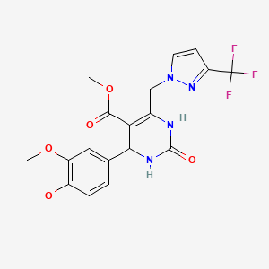 methyl 4-(3,4-dimethoxyphenyl)-2-oxo-6-{[3-(trifluoromethyl)-1H-pyrazol-1-yl]methyl}-1,2,3,4-tetrahydropyrimidine-5-carboxylate