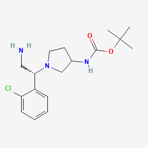 molecular formula C17H26ClN3O2 B1500116 tert-Butyl (1-((R)-2-amino-1-(2-chlorophenyl)ethyl)pyrrolidin-3-yl)carbamate 