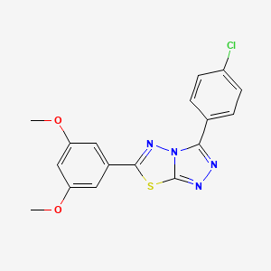 molecular formula C17H13ClN4O2S B15001164 3-(4-Chlorophenyl)-6-(3,5-dimethoxyphenyl)[1,2,4]triazolo[3,4-b][1,3,4]thiadiazole 