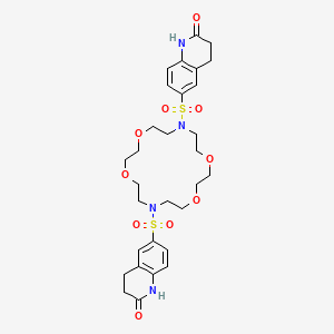 molecular formula C30H40N4O10S2 B15001166 6,6'-(1,4,10,13-tetraoxa-7,16-diazacyclooctadecane-7,16-diyldisulfonyl)di(3,4-dihydroquinolin-2(1H)-one) 