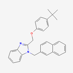 molecular formula C29H28N2O B15001176 2-[(4-tert-butylphenoxy)methyl]-1-(naphthalen-2-ylmethyl)-1H-benzimidazole 