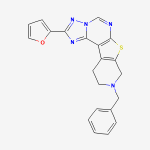 molecular formula C21H17N5OS B15001181 13-benzyl-4-(furan-2-yl)-10-thia-3,5,6,8,13-pentazatetracyclo[7.7.0.02,6.011,16]hexadeca-1(9),2,4,7,11(16)-pentaene 