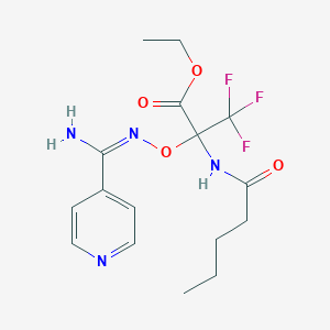 Propanoic acid, 2-[[(amino4-pyridinylmethylidene)amino]oxy]-3,3,3-trifluoro-2-[(1-oxopentyl)amino]-, ethyl ester