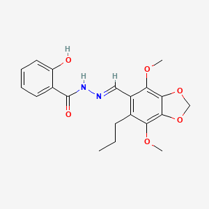 N'-[(E)-(4,7-dimethoxy-6-propyl-1,3-benzodioxol-5-yl)methylidene]-2-hydroxybenzohydrazide