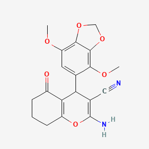 2-amino-4-(4,7-dimethoxy-1,3-benzodioxol-5-yl)-5-oxo-5,6,7,8-tetrahydro-4H-chromene-3-carbonitrile