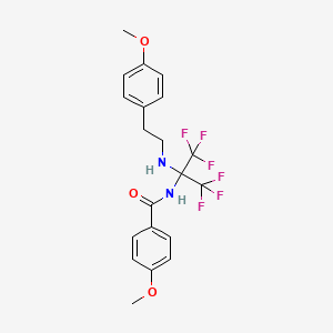 molecular formula C20H20F6N2O3 B15001233 N-(1,1,1,3,3,3-hexafluoro-2-{[2-(4-methoxyphenyl)ethyl]amino}propan-2-yl)-4-methoxybenzamide 