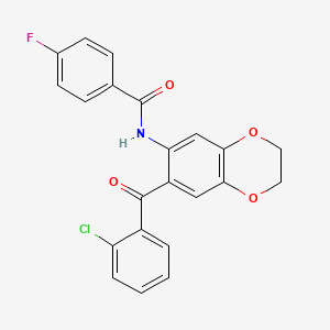 N-{7-[(2-chlorophenyl)carbonyl]-2,3-dihydro-1,4-benzodioxin-6-yl}-4-fluorobenzamide