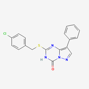 2-((4-chlorobenzyl)thio)-8-phenylpyrazolo[1,5-a][1,3,5]triazin-4(3H)-one