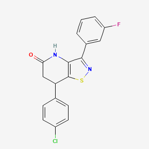 molecular formula C18H12ClFN2OS B15001289 7-(4-chlorophenyl)-3-(3-fluorophenyl)-6,7-dihydro[1,2]thiazolo[4,5-b]pyridin-5(4H)-one 