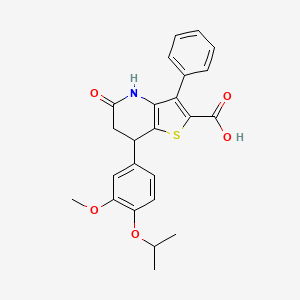 7-[3-Methoxy-4-(propan-2-yloxy)phenyl]-5-oxo-3-phenyl-4,5,6,7-tetrahydrothieno[3,2-b]pyridine-2-carboxylic acid