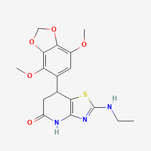 molecular formula C17H19N3O5S B15001310 7-(4,7-dimethoxy-1,3-benzodioxol-5-yl)-2-(ethylamino)-6,7-dihydro[1,3]thiazolo[4,5-b]pyridin-5(4H)-one 