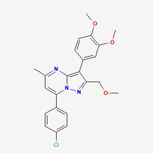 7-(4-Chlorophenyl)-3-(3,4-dimethoxyphenyl)-2-(methoxymethyl)-5-methylpyrazolo[1,5-a]pyrimidine